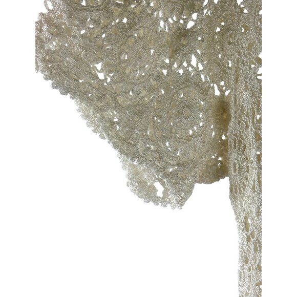 VTG Boho Cottage Delicate Trinchetto Hand Crocheted Knit Blouse, Women's Large - Picture 11 of 11